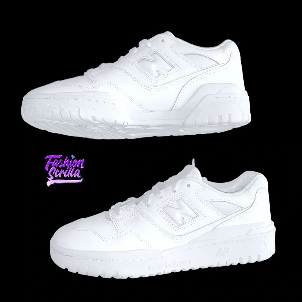 New Balance 550 Triple White GSB550WW Men’s Women’s Unisex Leather Sneakers NWOT - Picture 1 of 6
